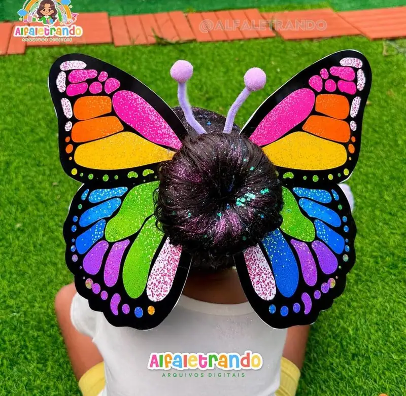 Cabelo maluco borboleta – 7 asas coloridas