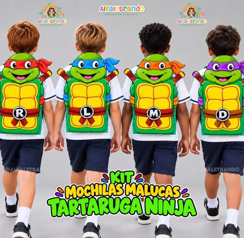 Kit Mochilas Malucas – Tartarugas Ninjas
